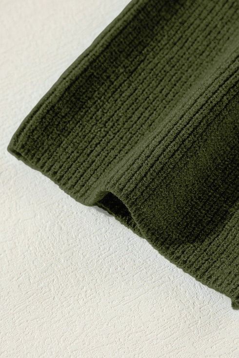 Lightweight Ribbed Knit Button Front V Neck Cardigan